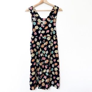 Express Floral Jumpsuit - Black with Multicolor Flowers